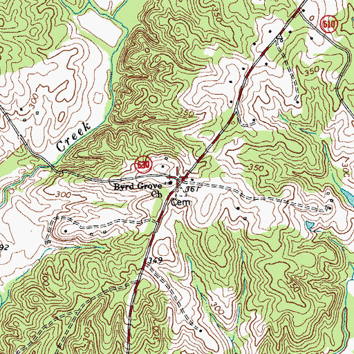 Topographic Map of Byrd Grove Church, VA