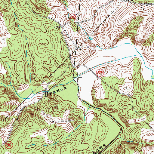 Topographic Map of Cabin Branch, VA