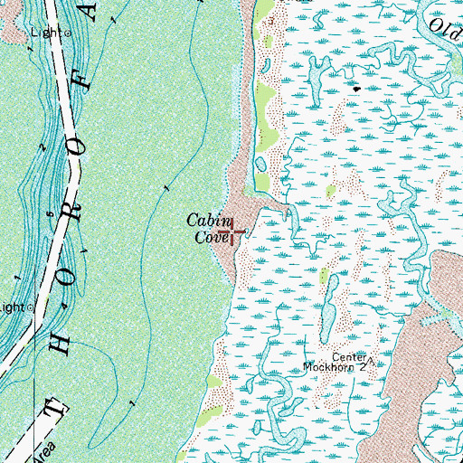 Topographic Map of Cabin Cove, VA