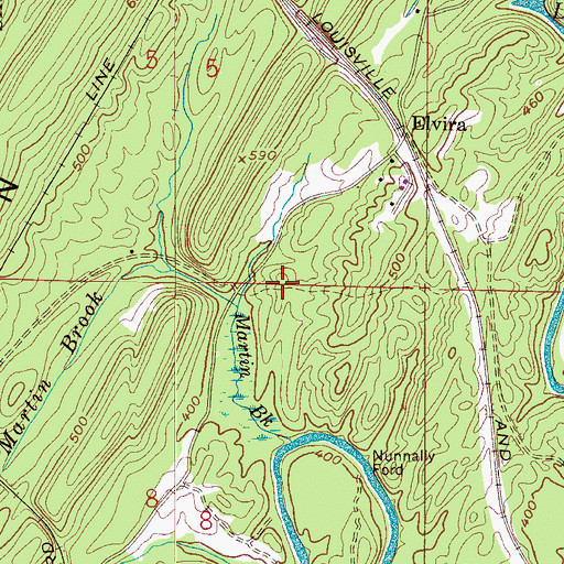 Topographic Map of Elvira Mine, AL