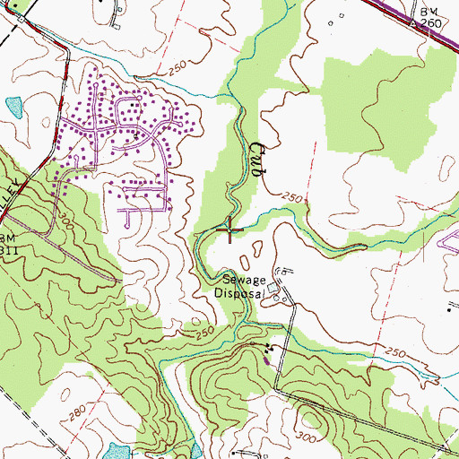 Topographic Map of Cain Branch, VA