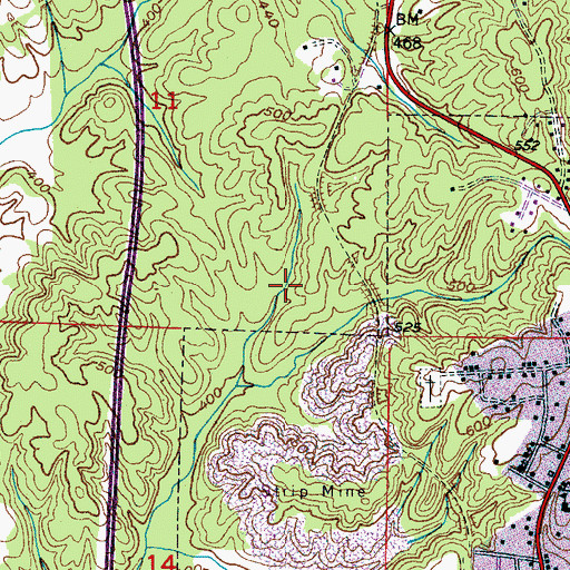 Topographic Map of Enon Cemetery, AL