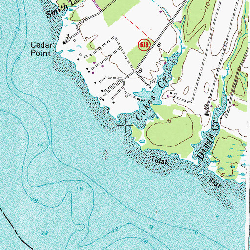 Topographic Map of Cakes Creek, VA