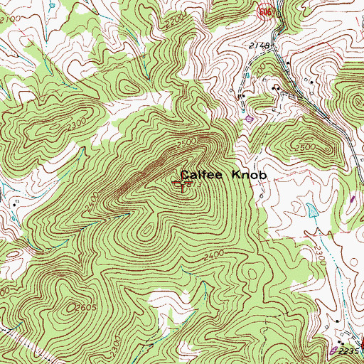 Topographic Map of Calfee Knob, VA