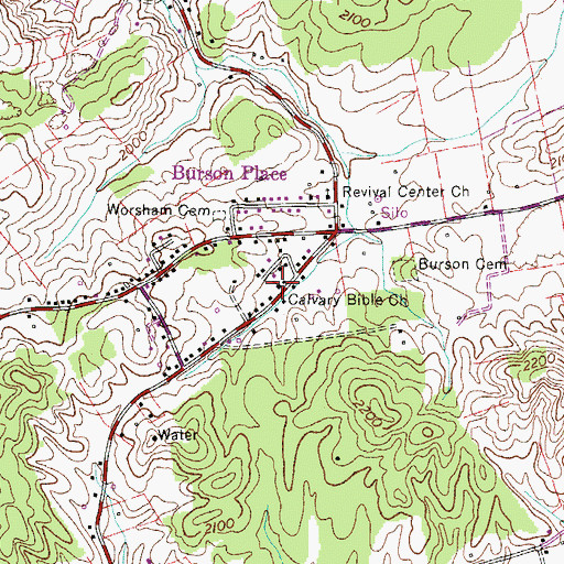 Topographic Map of Calvary Bible Church, VA