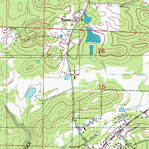 Topographic Map of Everdale Church, AL
