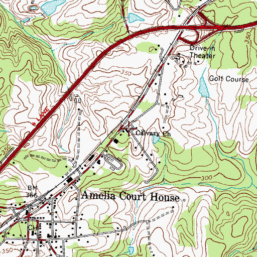 Topographic Map of Calvary Church, VA