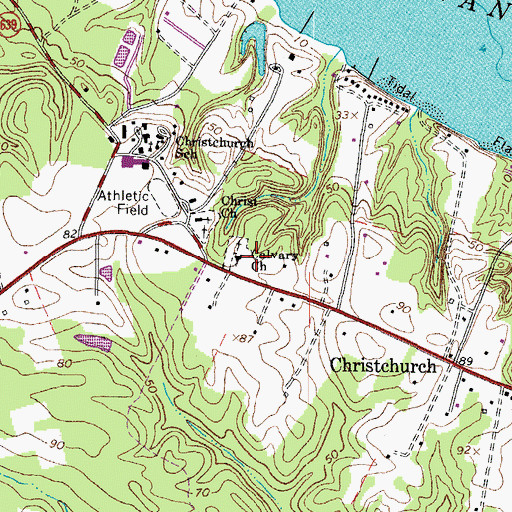 Topographic Map of Calvary Church, VA