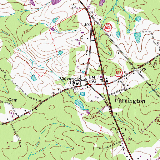Topographic Map of Calvary Church, VA