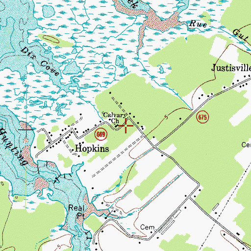 Topographic Map of Calvary Church, VA