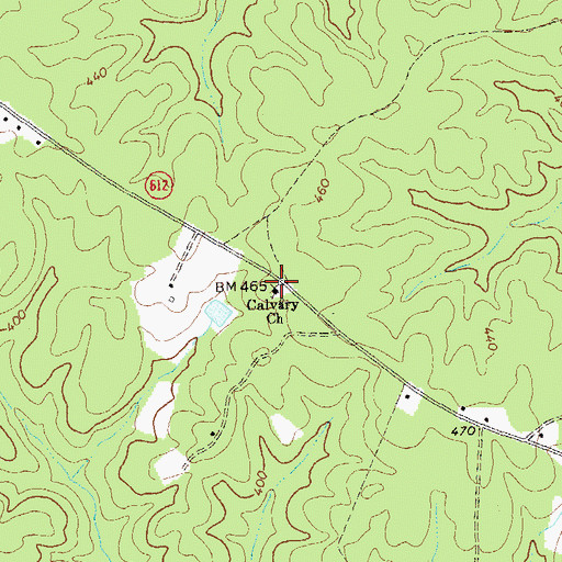 Topographic Map of Calvary Church, VA