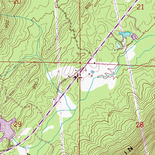 Topographic Map of Faulkner Church, AL