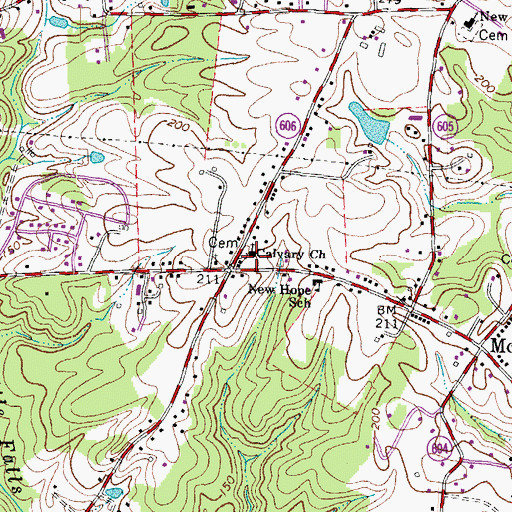 Topographic Map of Calvary Church, VA