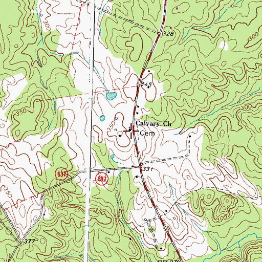 Topographic Map of Calvary Church, VA