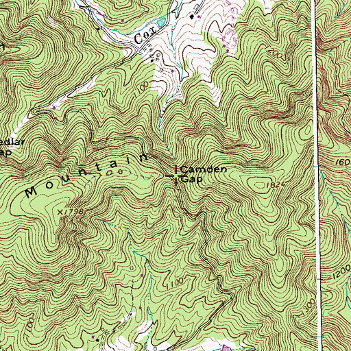 Topographic Map of Camden Gap, VA