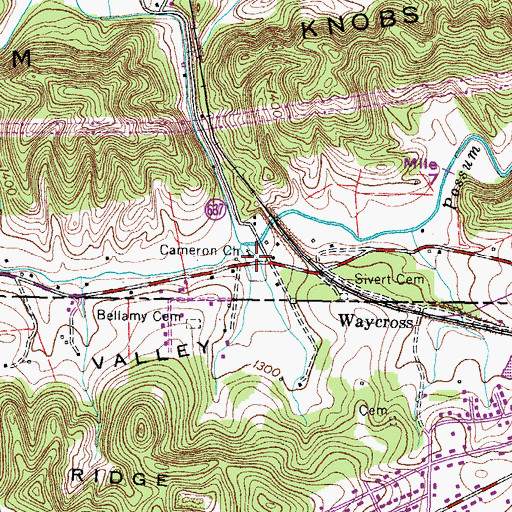 Topographic Map of Cameron Church, VA