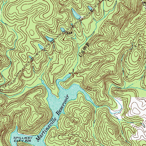 Topographic Map of Camp Branch, VA