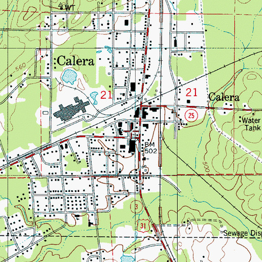 Topographic Map of First Baptist Church, AL
