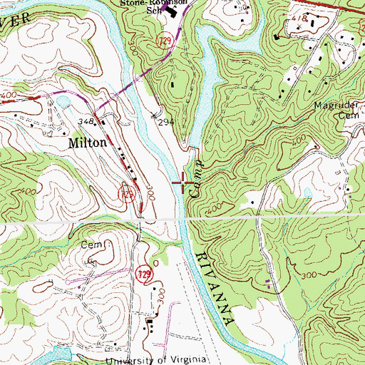 Topographic Map of Camp Branch, VA