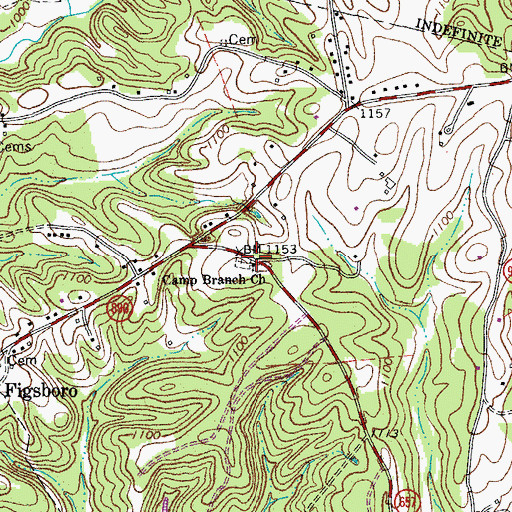 Topographic Map of Camp Branch Church, VA