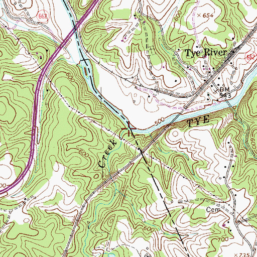 Topographic Map of Camp Creek, VA