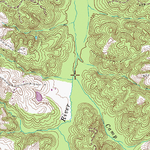 Topographic Map of Camp Creek, VA