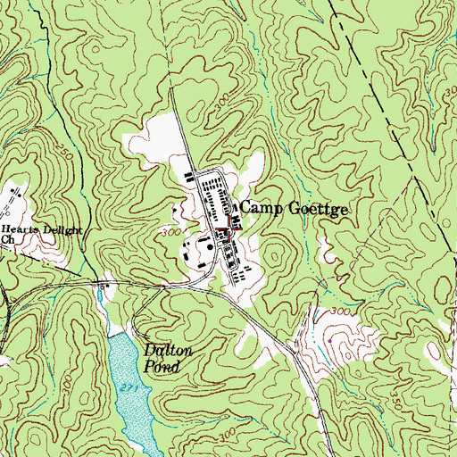 Topographic Map of Camp Goettge, VA