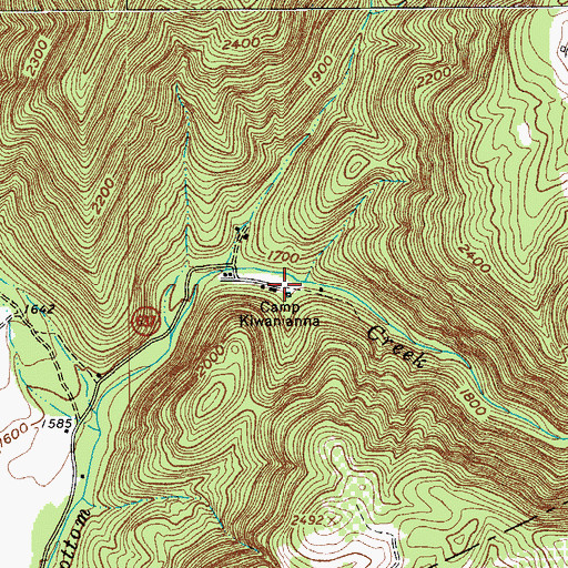 Topographic Map of Camp Kiwanianna, VA