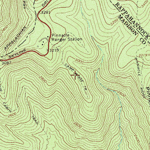Topographic Map of Camp Ridge Trail, VA