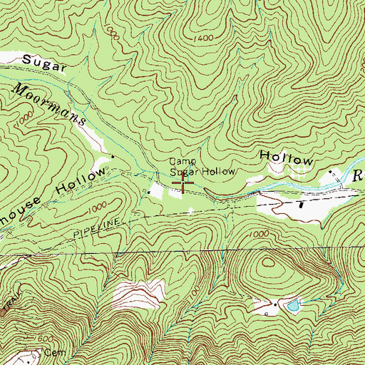 Topographic Map of Camp Sugar Hollow, VA