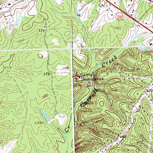 Topographic Map of Camp Swannanoa, VA
