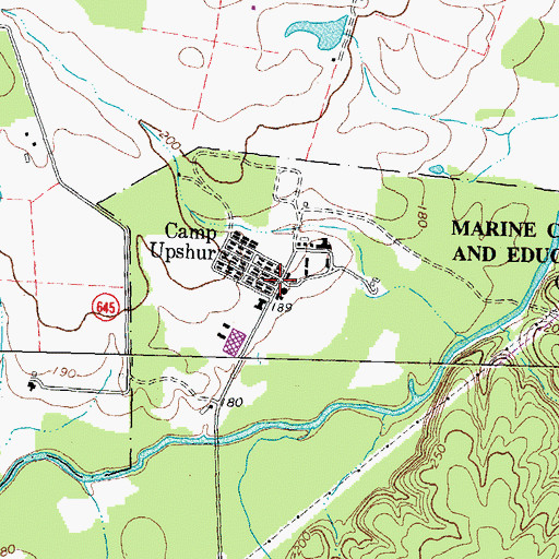 Topographic Map of Camp Upshur, VA