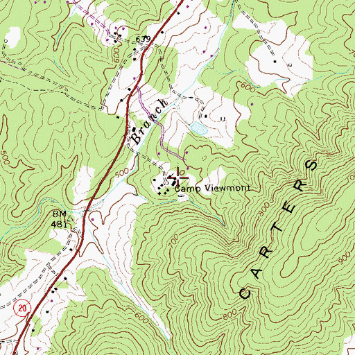 Topographic Map of Camp Viewmont, VA