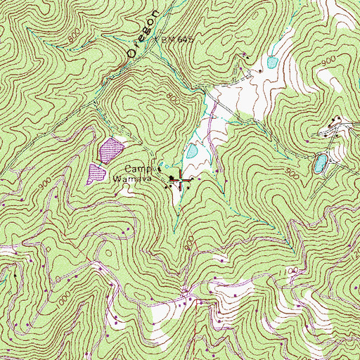 Topographic Map of Camp Wamava, VA