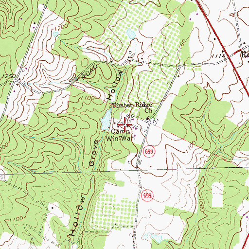 Topographic Map of Camp Win-Wah, VA