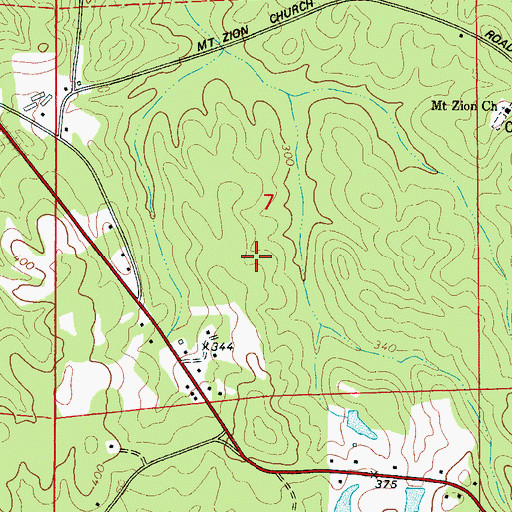 Topographic Map of Fulmer Mine, AL