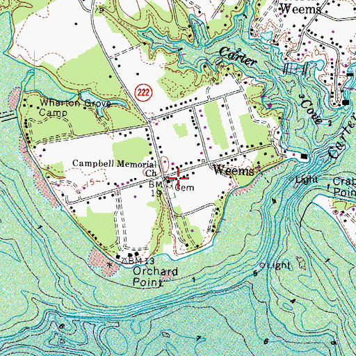 Topographic Map of Campbell Memorial Church, VA