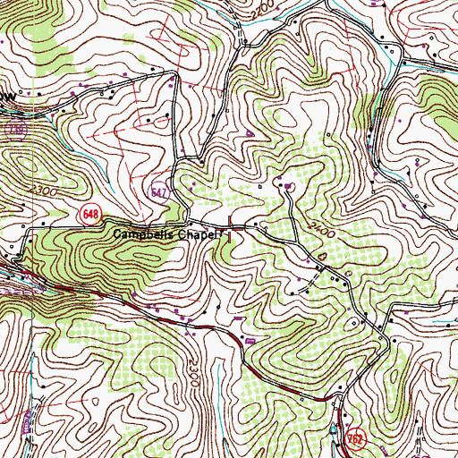 Topographic Map of Campbells Chapel, VA