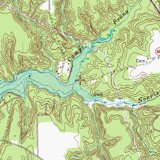 Topographic Map of Camps Prong, VA