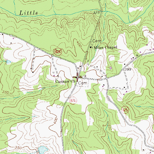 Topographic Map of Canaan Church, VA