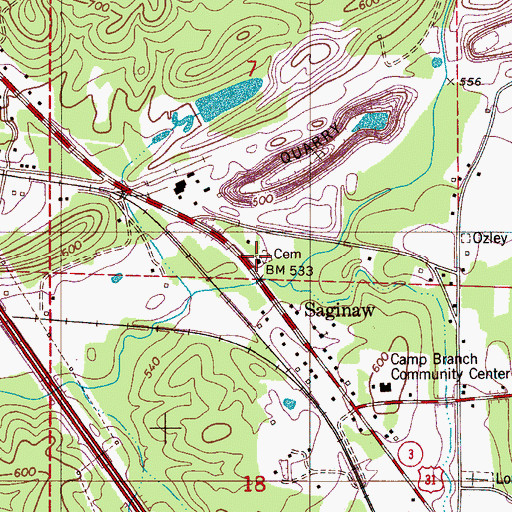 Topographic Map of Galilee Church, AL