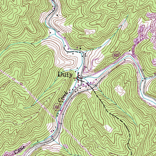 Topographic Map of Cane Creek, VA
