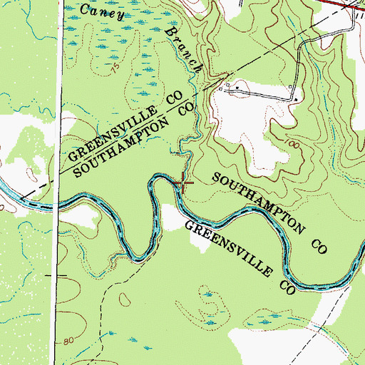 Topographic Map of Caney Branch, VA
