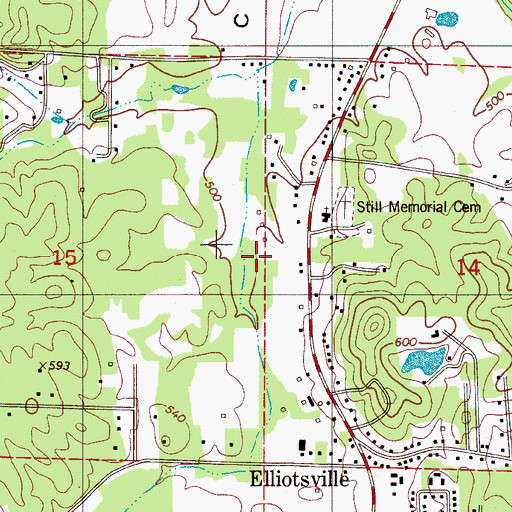 Topographic Map of Goodson Cemetery, AL