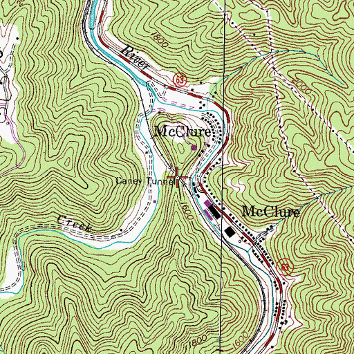 Topographic Map of Caney Tunnel, VA