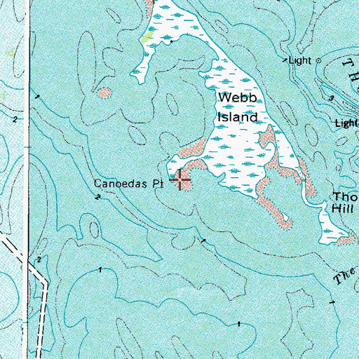 Topographic Map of Canoedas Point, VA