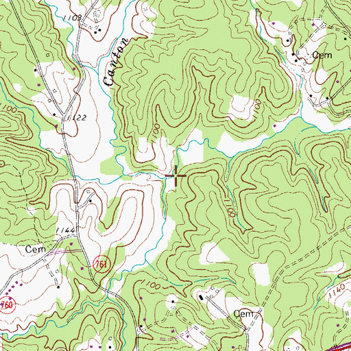 Topographic Map of Canton Creek, VA