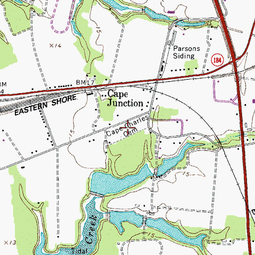 Topographic Map of Cape Charles Cemetery, VA