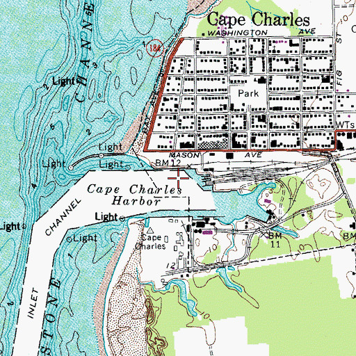 Topographic Map of Cape Charles Harbor, VA