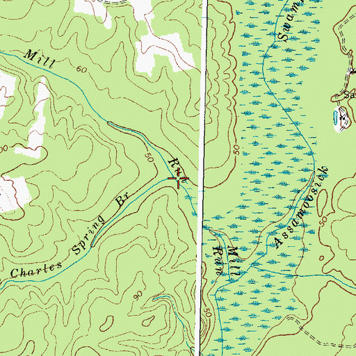 Topographic Map of Cape Charles Spring Branch, VA